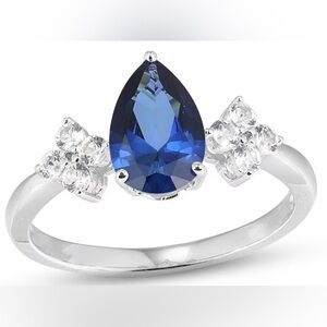 Sterling Silver Ring with Blue Sapphire
